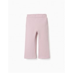 pantalon acampanado nina flare rosa empolvado zippy leggings elásticos comodos chic and kid