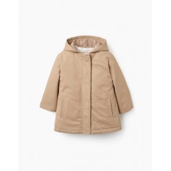 Parka 3-en-1 acolchada y con capucha para niña, beige/blanco Zippy