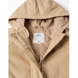 Parka 3-en-1 acolchada y con capucha para niña, beige/blanco Zippy