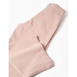 pantalon culotte nina rosa empolvado wide leg bolsillos ondas festonados zippy chic and kid