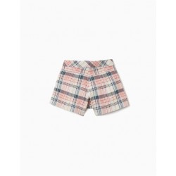 falda pantalon nina cuadros rosa azul marino skort cruzada tartán zippy chic and kid