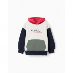 sudadera nino capucha multicolor blanca azul marino roja verde bolsillo canguro zippy chic and kid