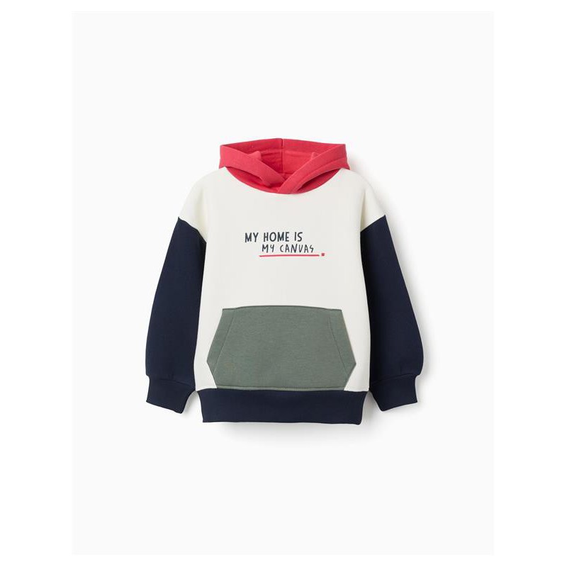 sudadera nino capucha multicolor blanca azul marino roja verde bolsillo canguro zippy chic and kid