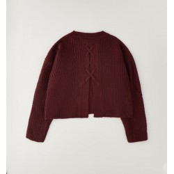 Jersey de punto burdeos con...