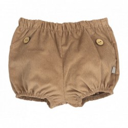 cubrepanal bebe pololo bombacho micropana color arena marron claro botones madera natural calamaro baby chic and kid