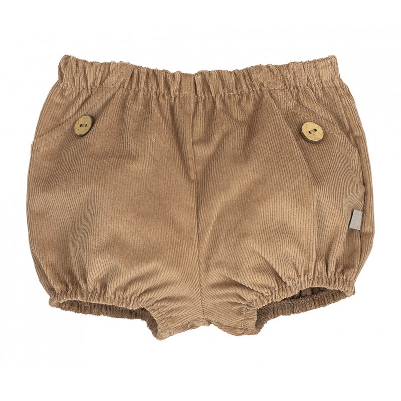 cubrepanal bebe pololo bombacho micropana color arena marron claro botones madera natural calamaro baby chic and kid