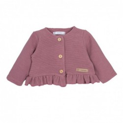 chaqueta bebe niña meira punto canale rebeca rosa viejo berenjena botones madera volante bajo calamaro baby chic and kid