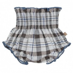 cubrepanal bebe braguita pololo nido de abeja cintura alta estampado cuadros escoceses tartán gris calamaro baby chic and kid