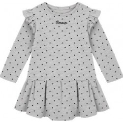 VESTIDO NIÑA GRIS CORAZONES...