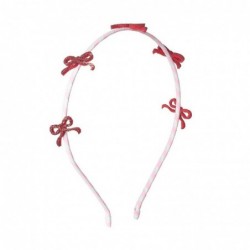 Diadema infantil de rayas rosa y blanco con pequeños lazos rojos de purpurina Rockahula Kids CHIC & Kid