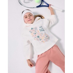Sudadera cruda con capucha y estampado floral art in bloom para niña Zippy CHIC & Kid