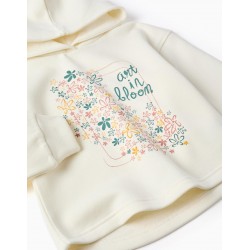 Sudadera cruda con capucha y estampado floral art in bloom para niña Zippy CHIC & Kid