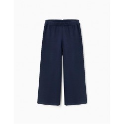 Pantalón culotte de punto azul marino con detalles de trenzas laterales para niña Zippy CHIC & Kid