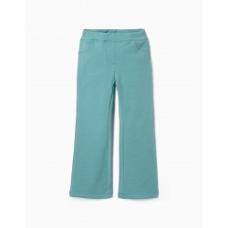 Pantalón ancho de felpa en color verde agua con bolsillos simulados para niña Zippy CHIC & Kid