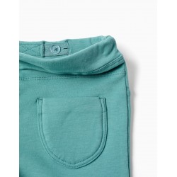 Pantalón ancho de felpa en color verde agua con bolsillos simulados para niña Zippy CHIC & Kid