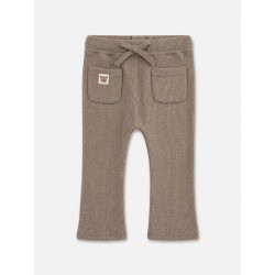 Pantalón de canalé en color beis topo con bolsillos delanteros y lazo decorativo para bebé Losan CHIC & Kid