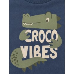 Chándal completo infantil en color azul marino con sudadera estampada croco vibes y pantalón a juego Losan CHIC & Kid
