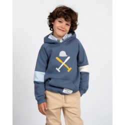 Sudadera azul con capucha e...
