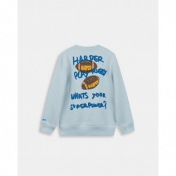 Sudadera azul claro con...