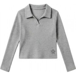 Camiseta polo de chica gris...